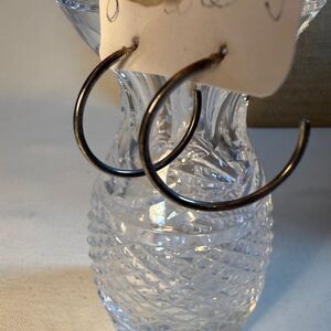 Elegant simple  Silver Hoop Earrings